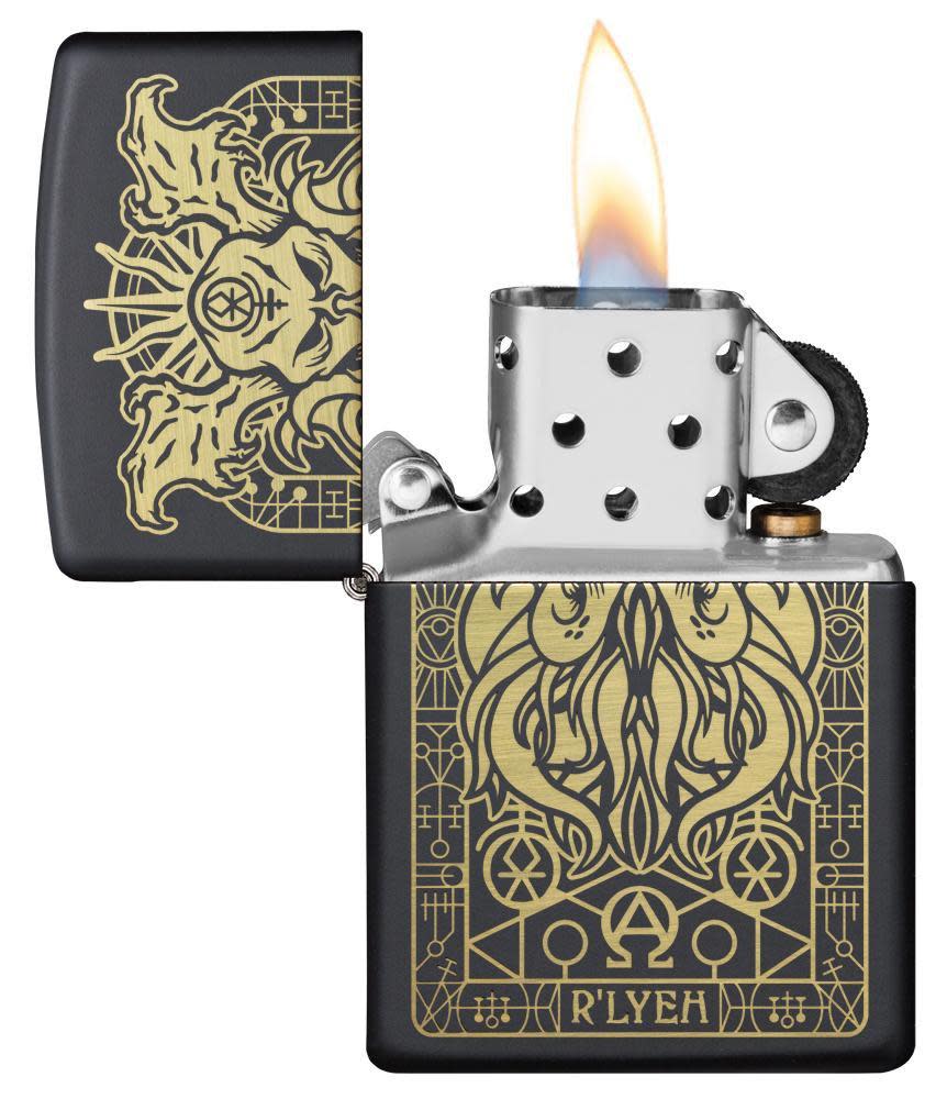 Zippo Black Matte Octopus Color Image Design Windproof Lighter