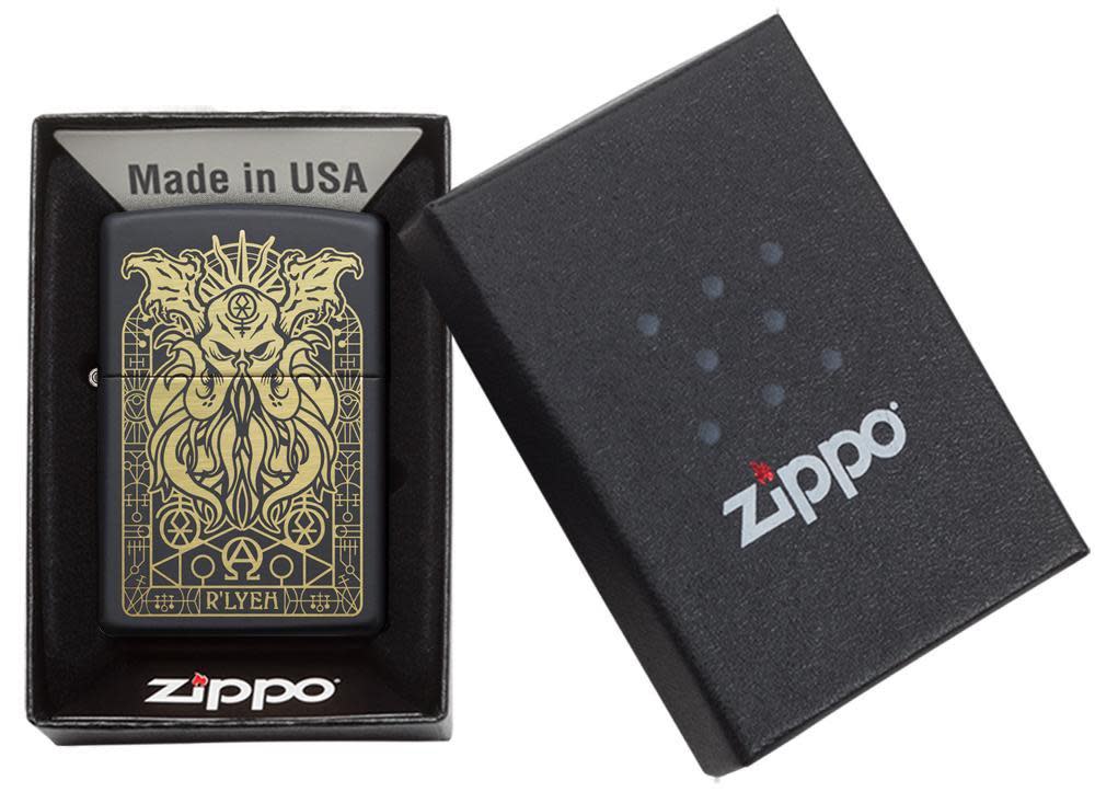 Zippo Black Matte Octopus Color Image Design Windproof Lighter