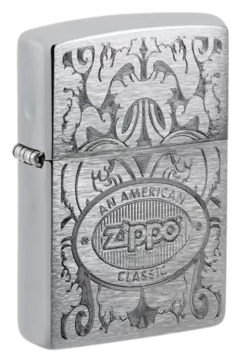 American Classic Design Brushed Chrome Windproof Lighter
