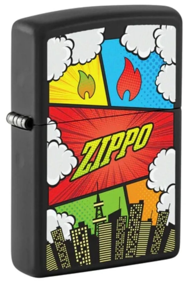 Comic Zombies Design Black Matte Windproof Lighter