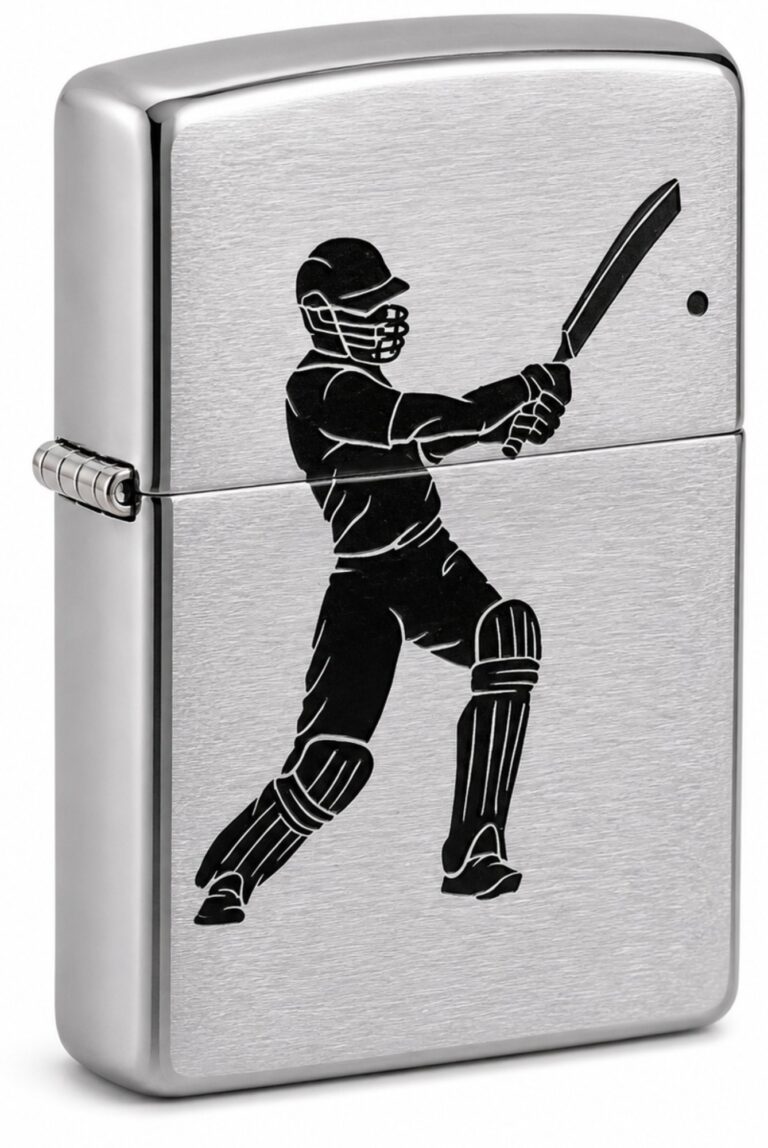 Cricket Player Design Windproof Pocket Lighter (India regional)