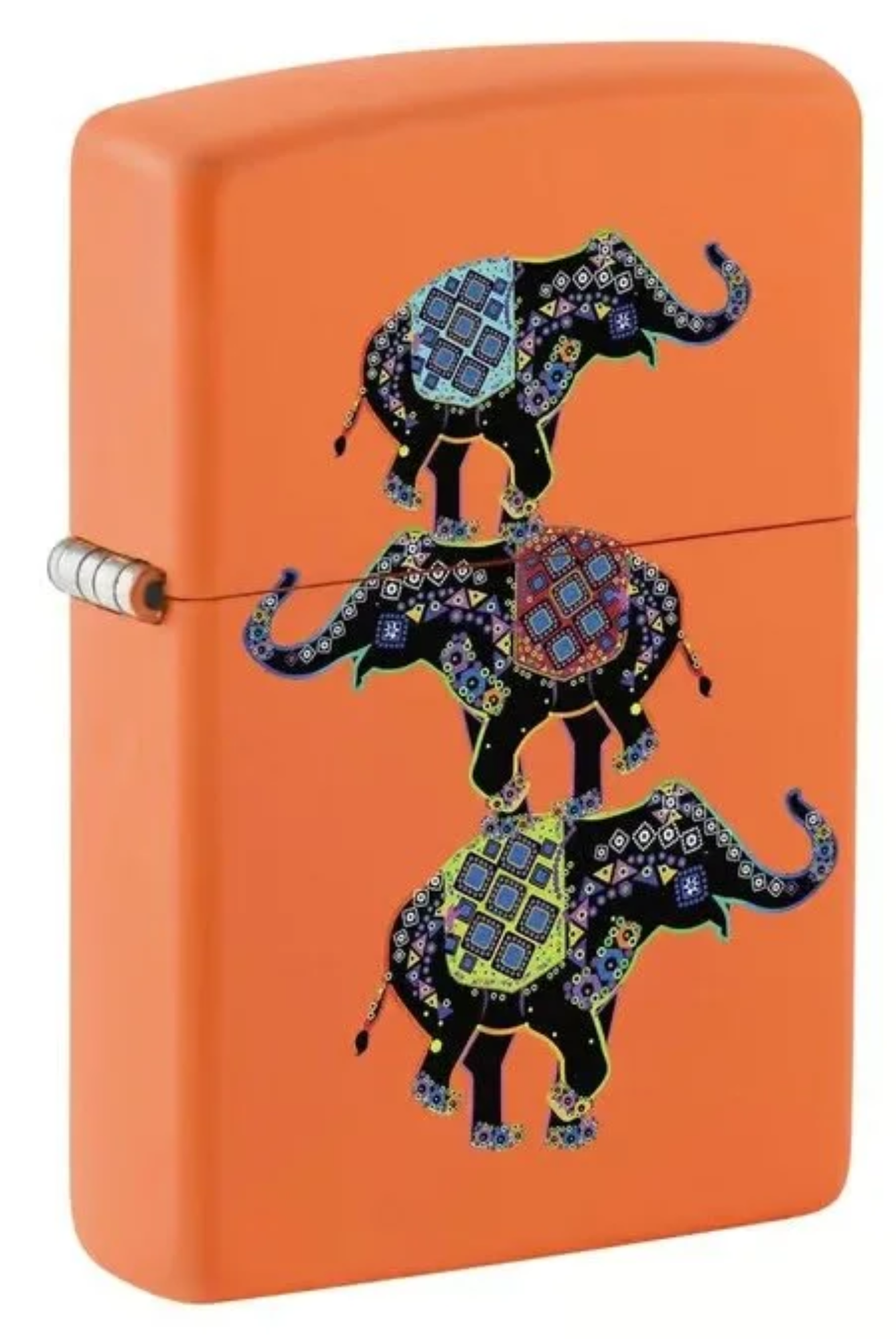 Elephant Design Orange Matte Windproof Lighter (Indian Lucky Elephant variant)