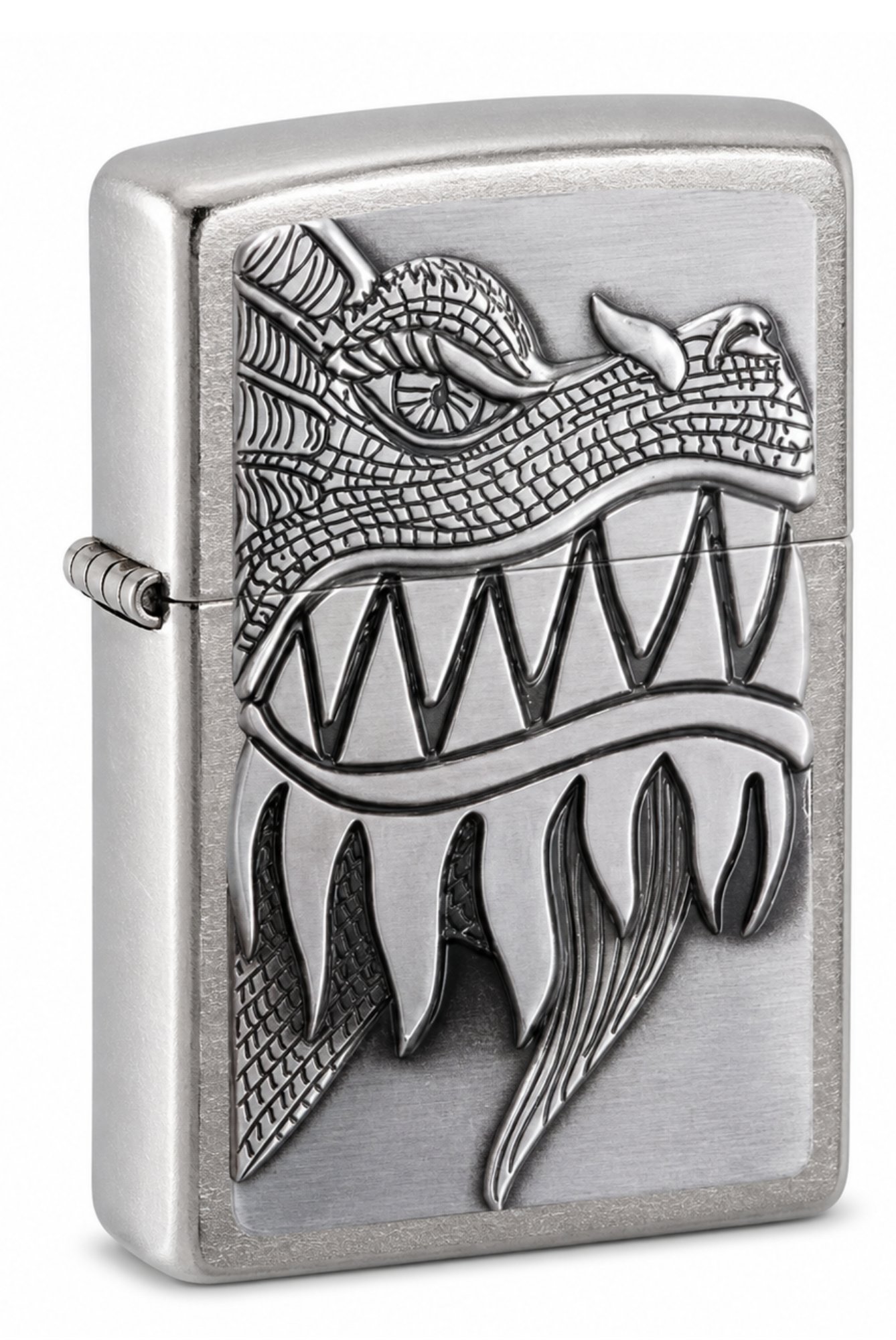 Fire Breathing Dragon Emblem Surprise Chrome Windproof Lighter