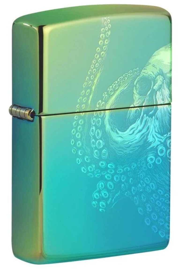 Octopus Design on Classic High Polish Green Windproof Lighter