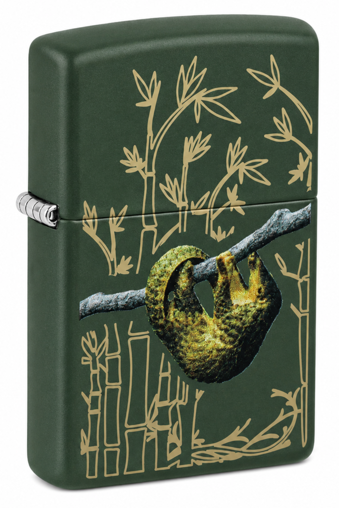 Ornithology Design Green Matte Windproof Lighter