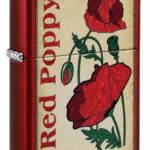 Poppy Design Candy Apple Red Windproof Lighter