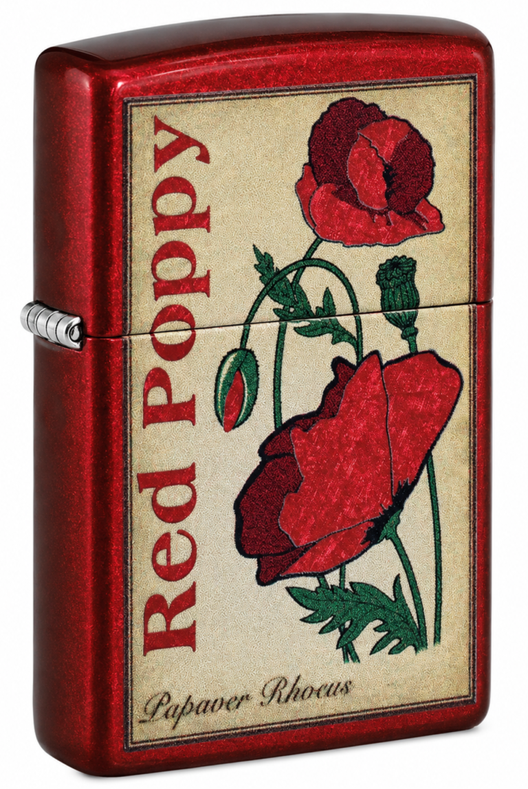 Poppy Design Candy Apple Red Windproof Lighter