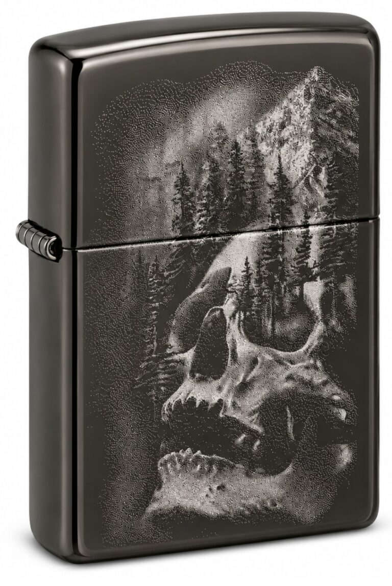 Skull & Mountain Design Windproof Lighter