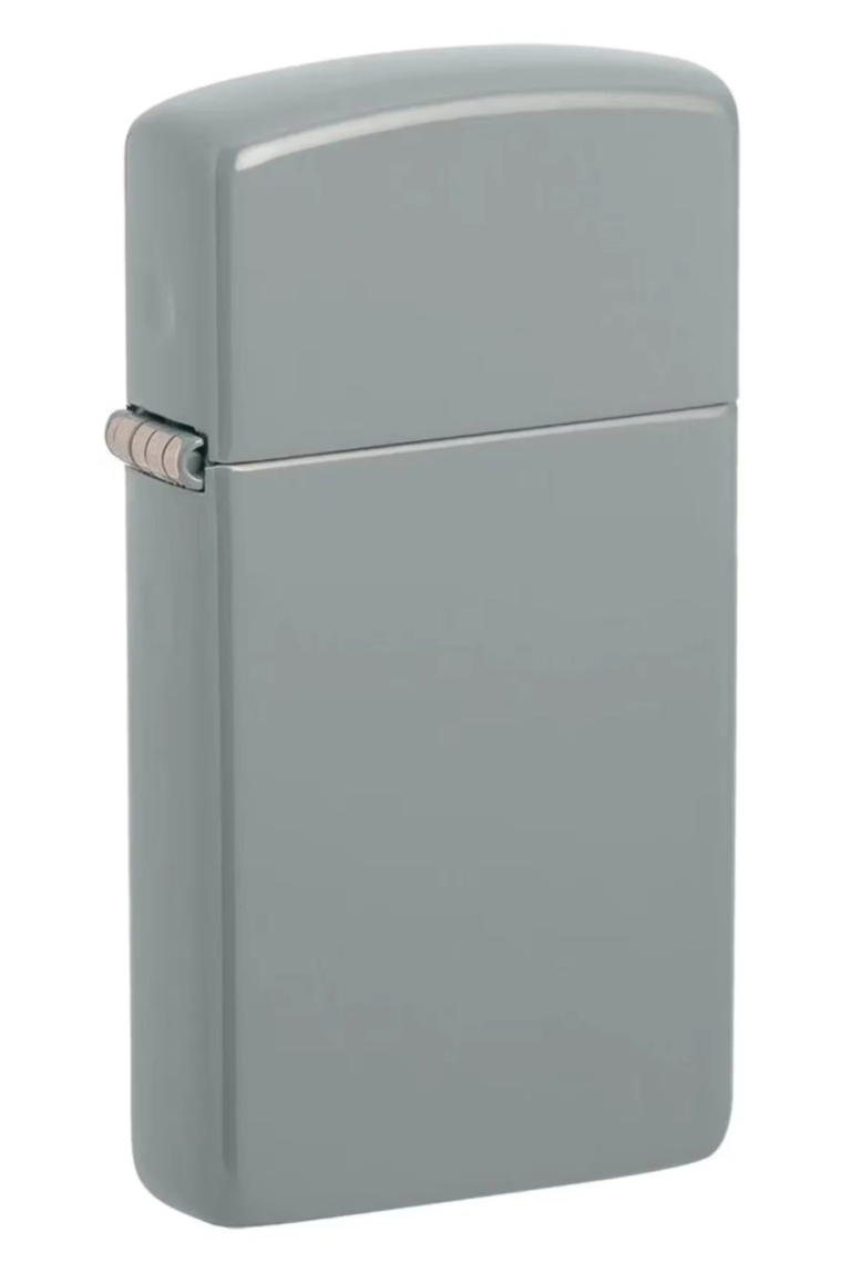 Slim Flat Grey Zippo Logo Windproof Lighter