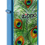 Slim Peacock Sapphire Design Windproof Lighter