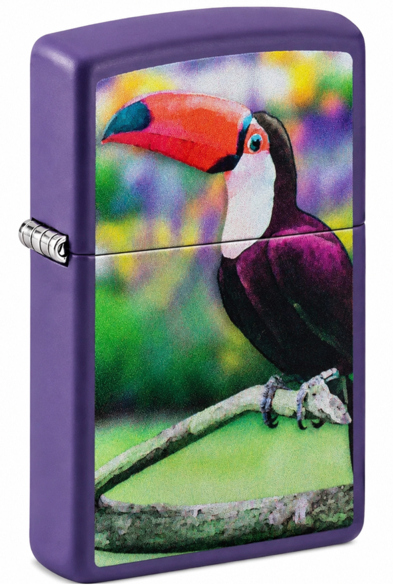 Toucan Design Purple Matte Windproof Lighter