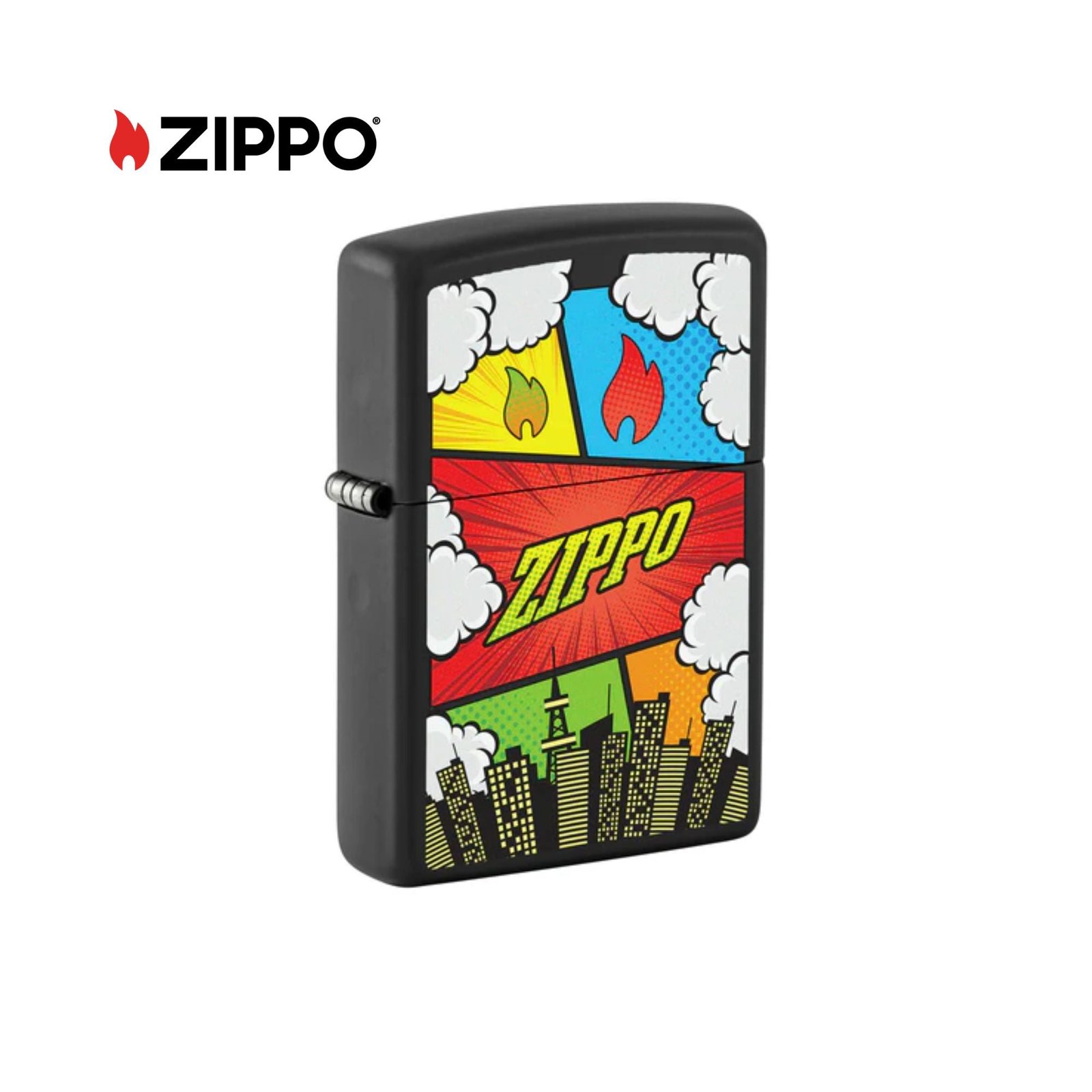Comic Zombies Design Black Matte Windproof Lighter