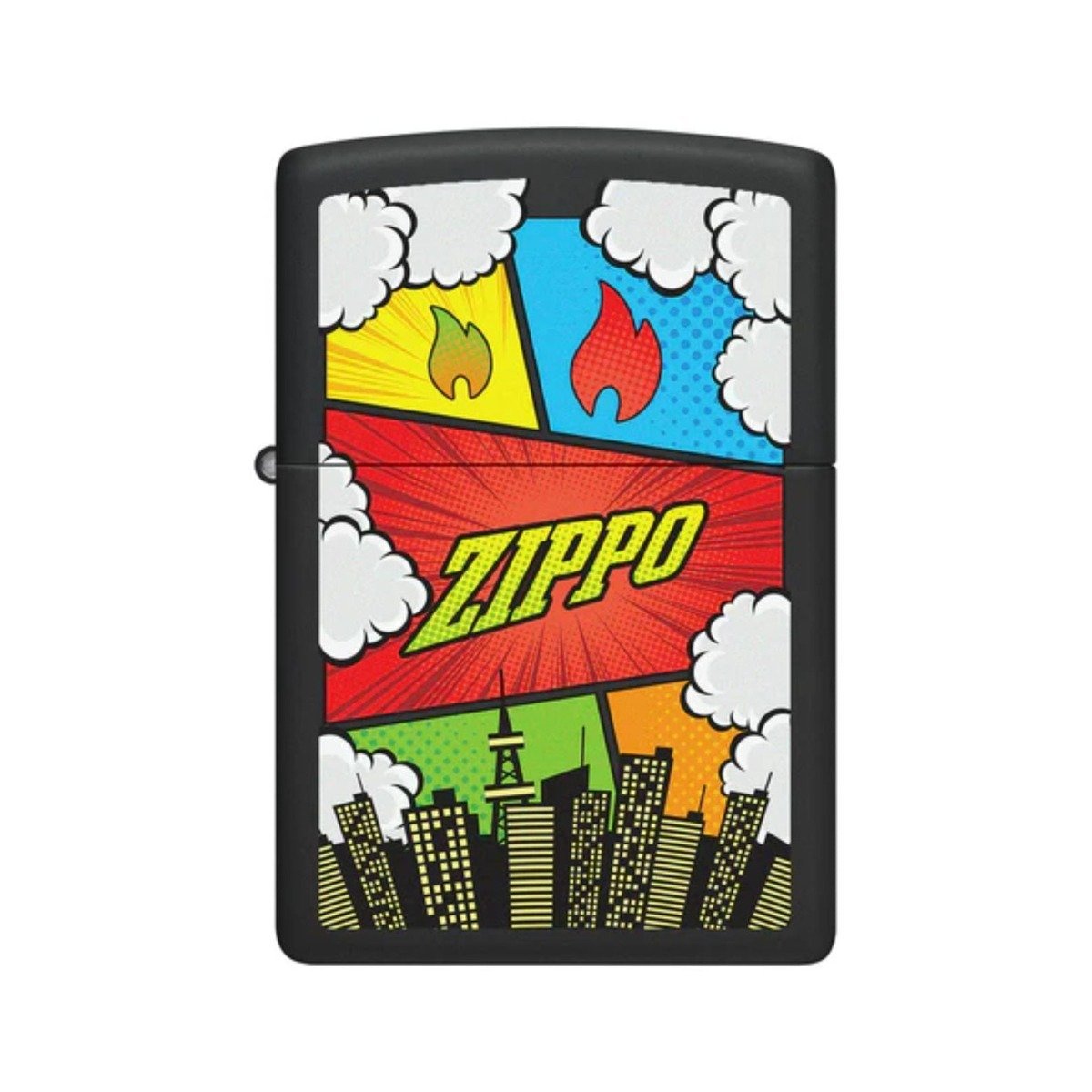 Comic Zombies Design Black Matte Windproof Lighter