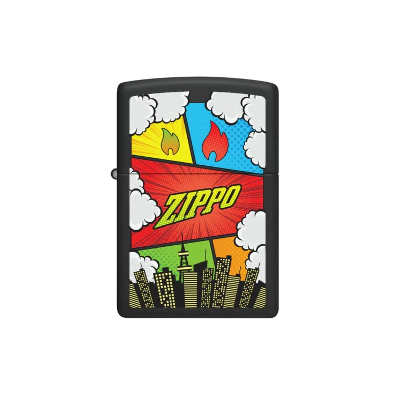 Comic Zombies Design Black Matte Windproof Lighter
