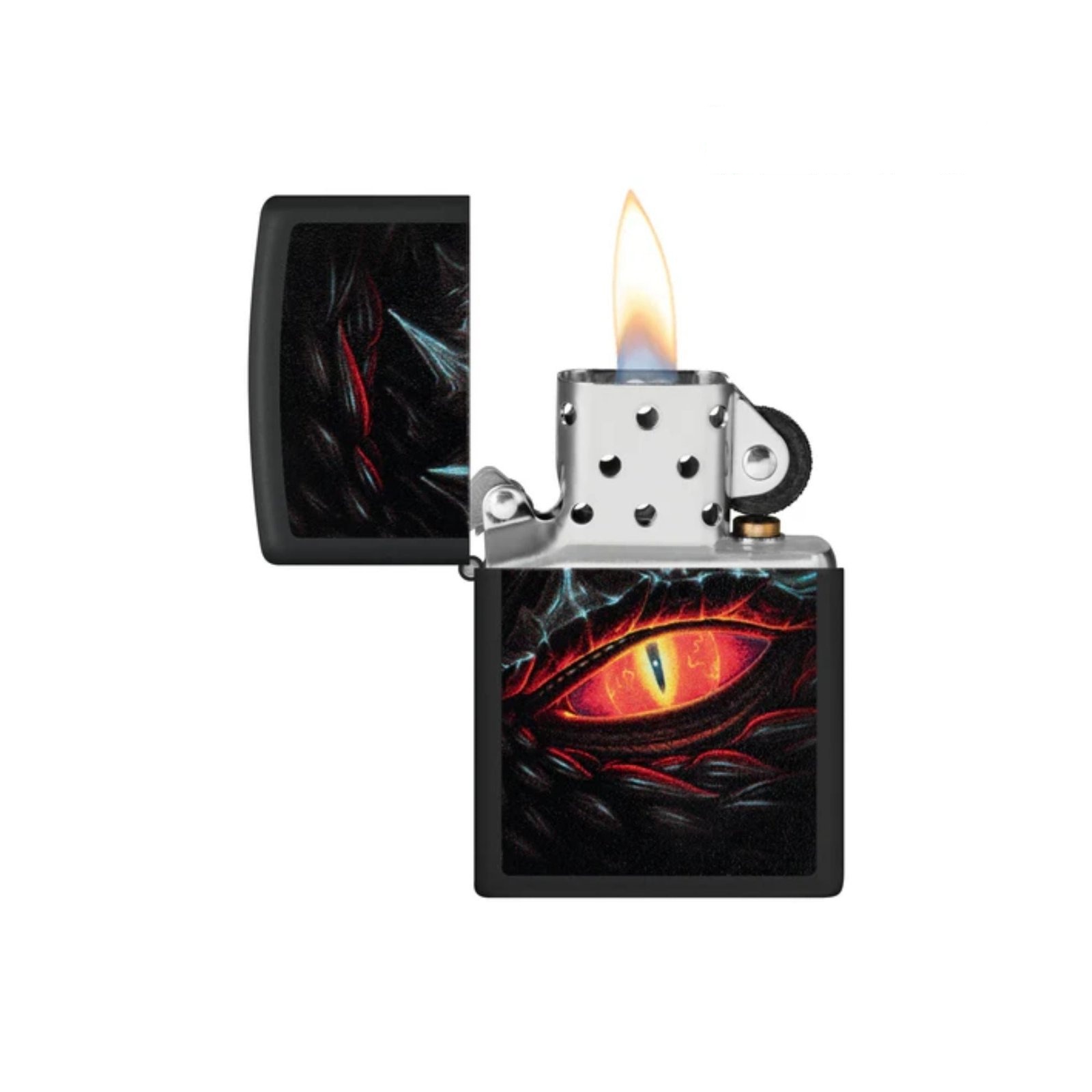 Glowing Dragon Eye Black Matte Windproof Lighter