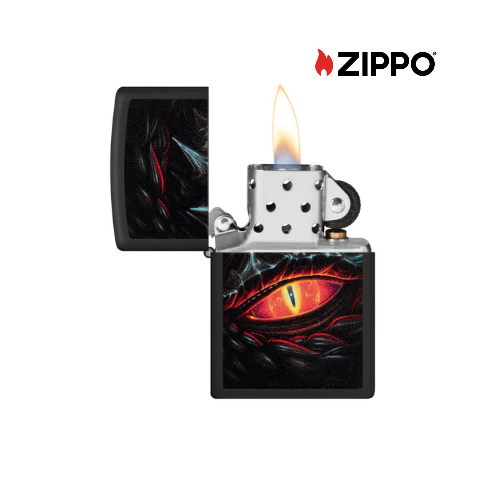 Glowing Dragon Eye Black Matte Windproof Lighter