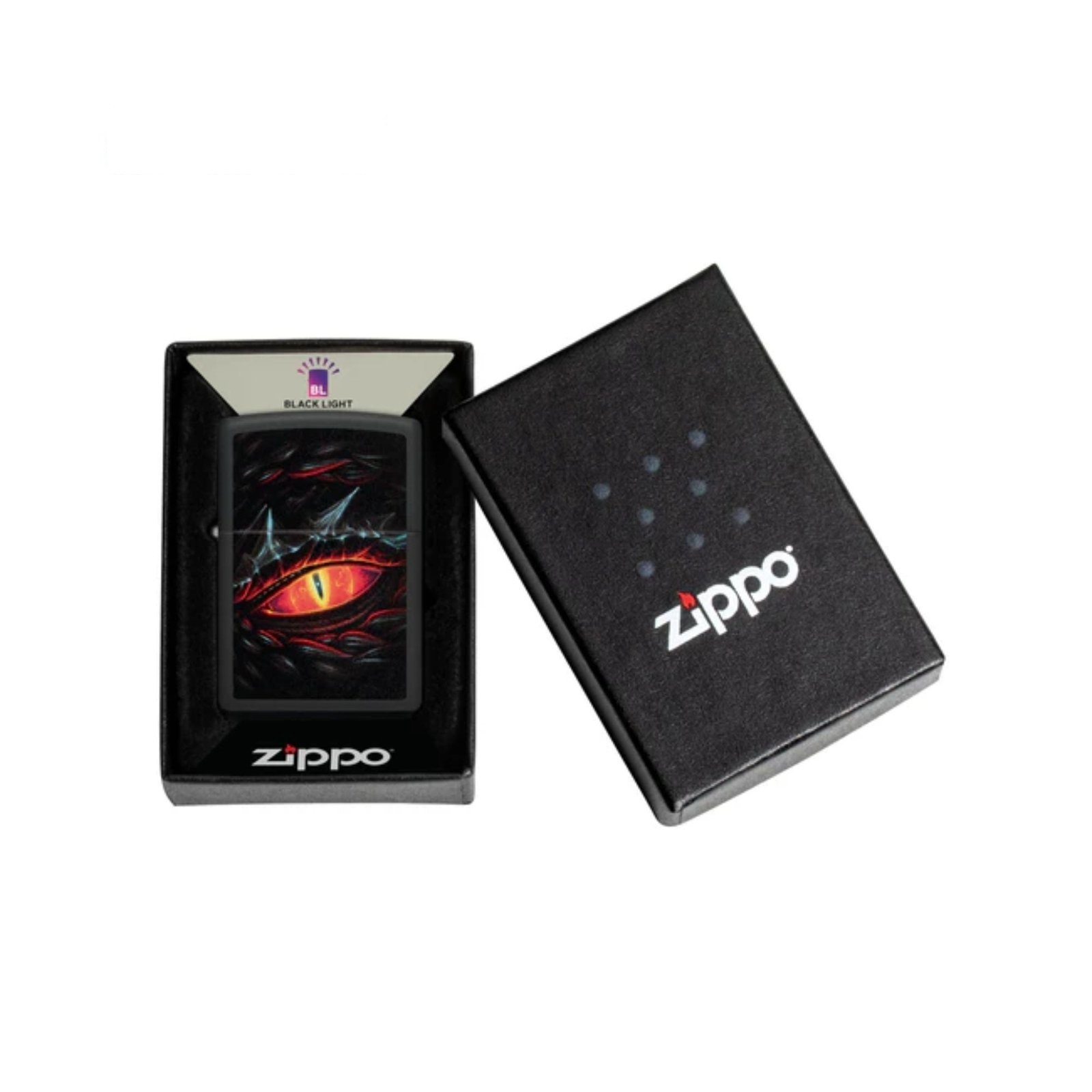 Glowing Dragon Eye Black Matte Windproof Lighter