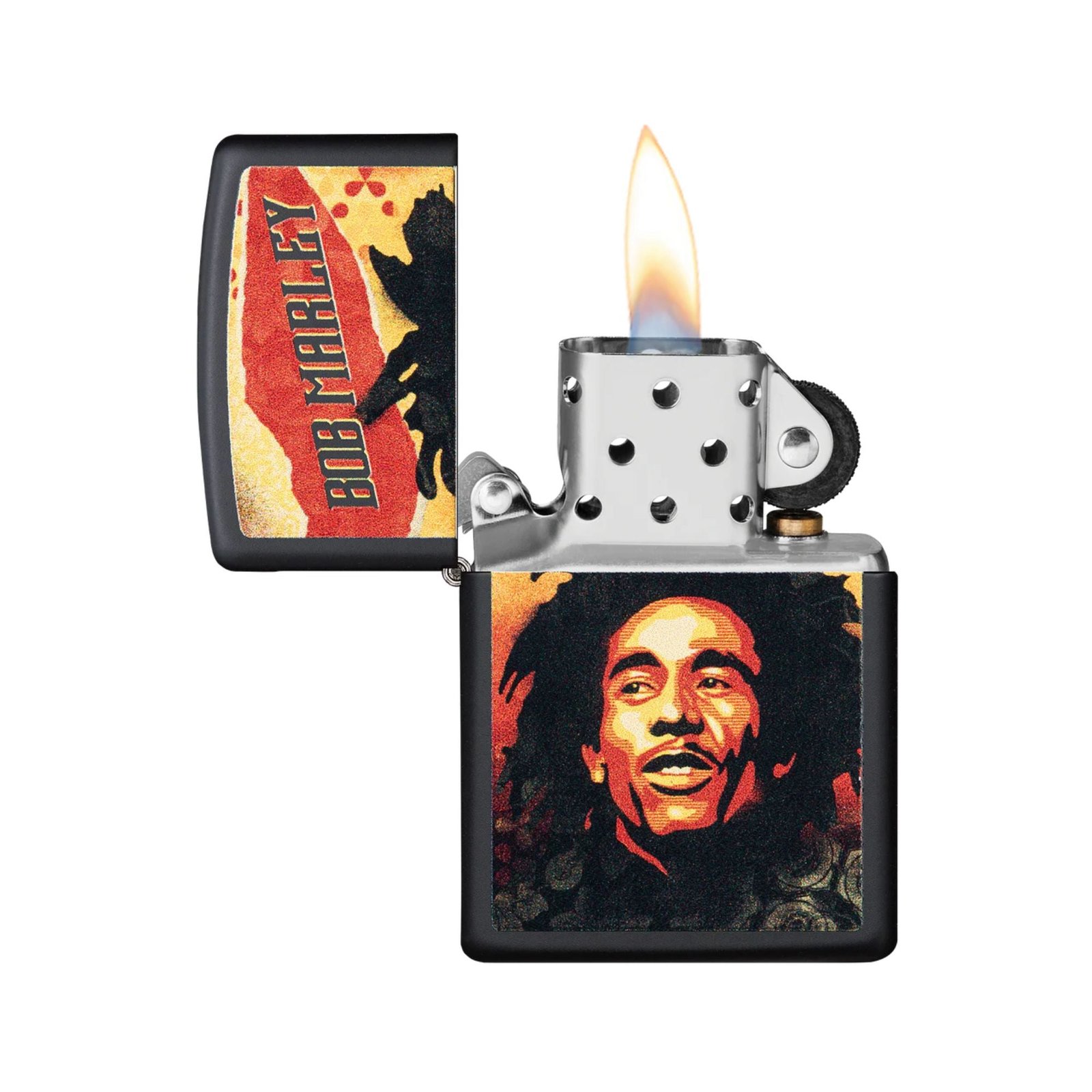 Bob Marley Color Image Black Matte Windproof Lighter
