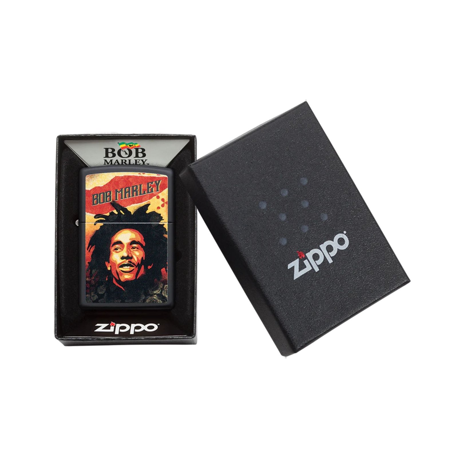 Bob Marley Color Image Black Matte Windproof Lighter