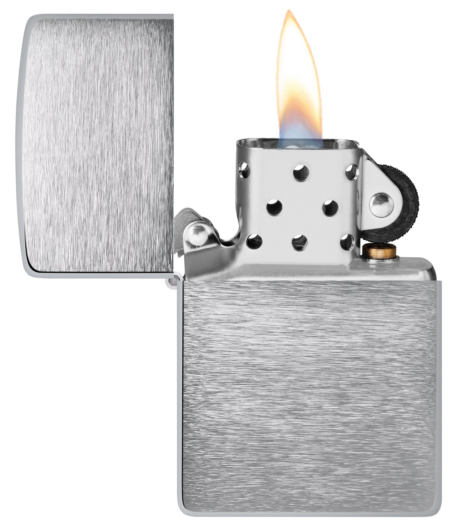 Vintage Brushed Chrome Without Slashes Windproof Lighter