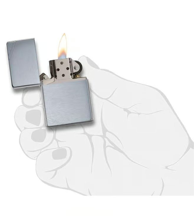 Classic Street Chrome with Slashes Windproof Lighter