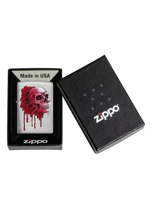 Gory Skull Design Windproof Lighter (Black Matte/Iron Stone)