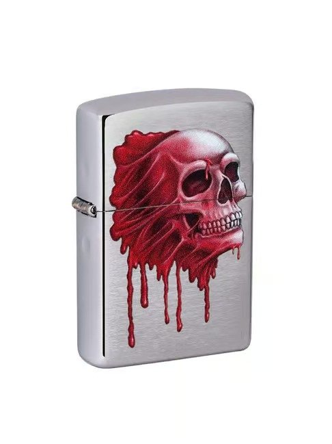 Gory Skull Design Windproof Lighter (Black Matte/Iron Stone)