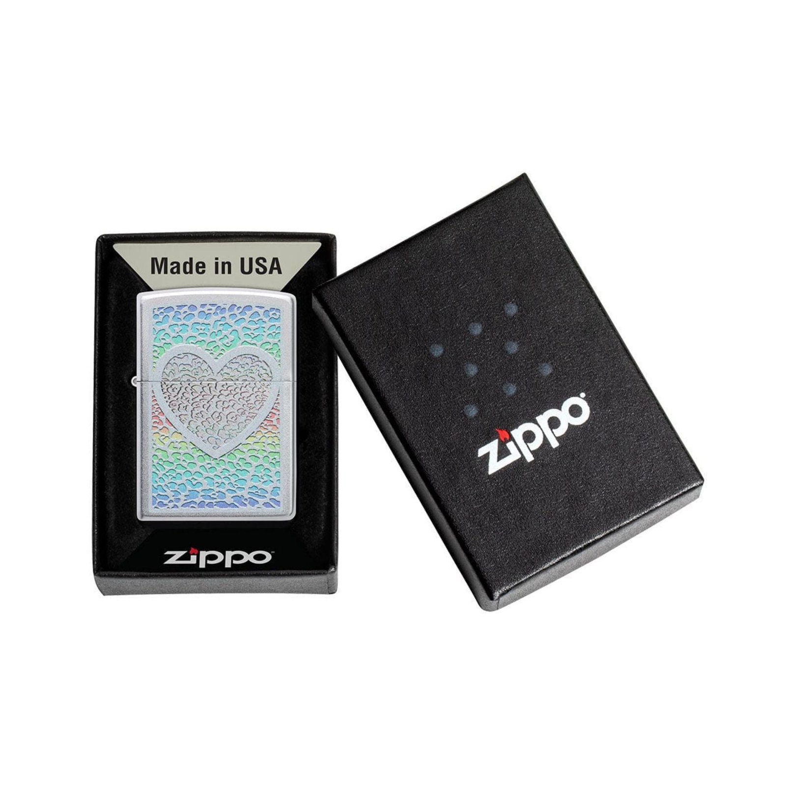 Heart Design Iron Stone Windproof Lighter