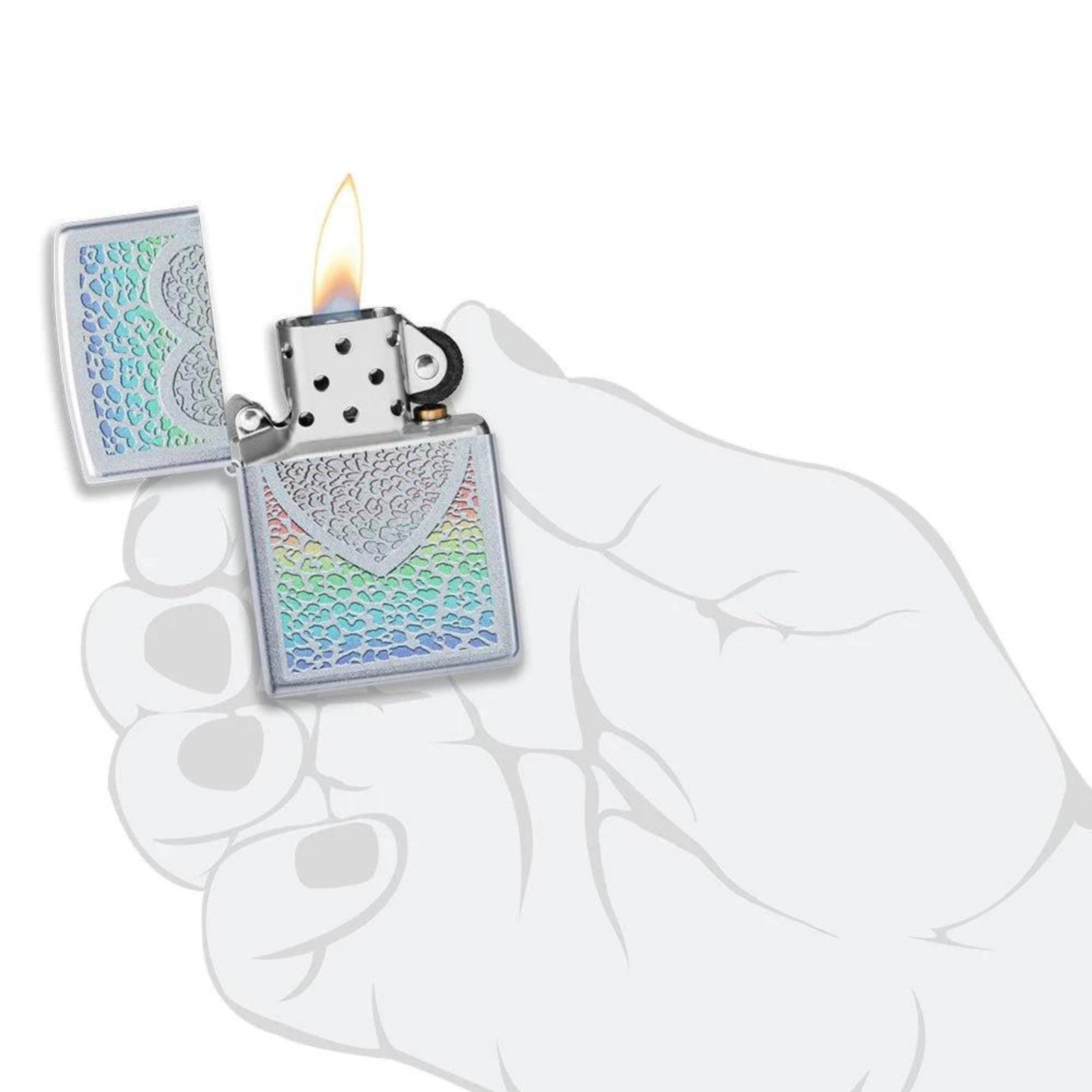 Heart Design Iron Stone Windproof Lighter