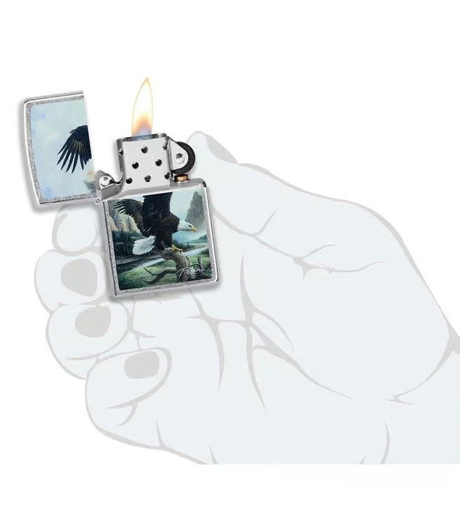 Linda Picken Wildlife Design Black Matte Windproof Lighter