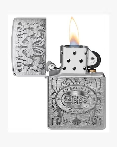 American Classic Design Brushed Chrome Windproof Lighter