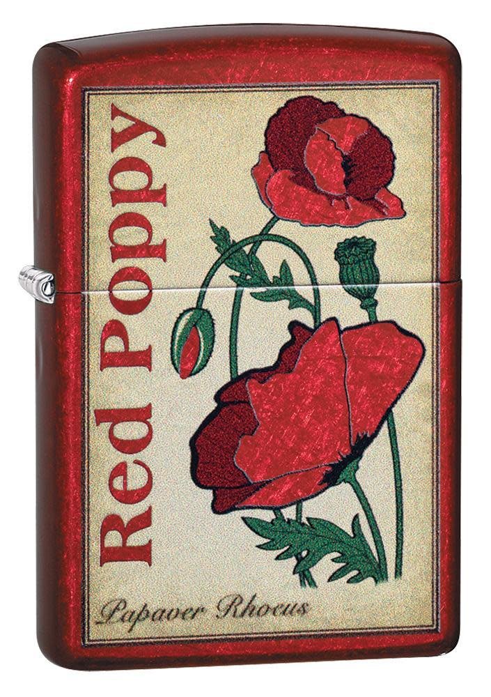 Poppy Design Candy Apple Red Windproof Lighter
