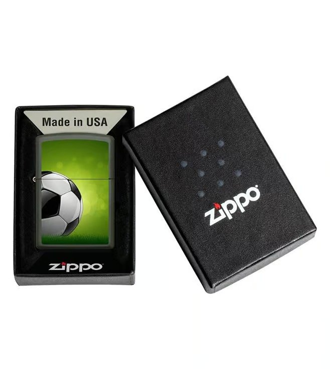 Soccer Ball Design Green Matte Windproof Lighter