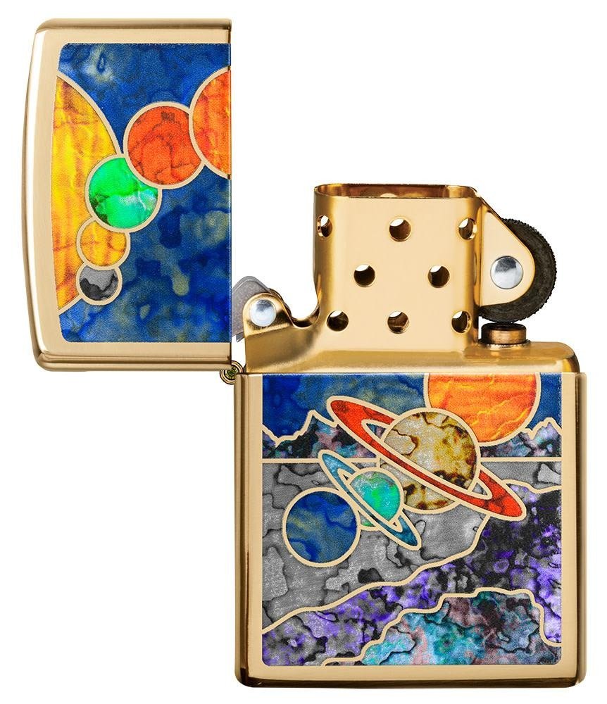 Fusion Space High Polish Brass Windproof Lighter