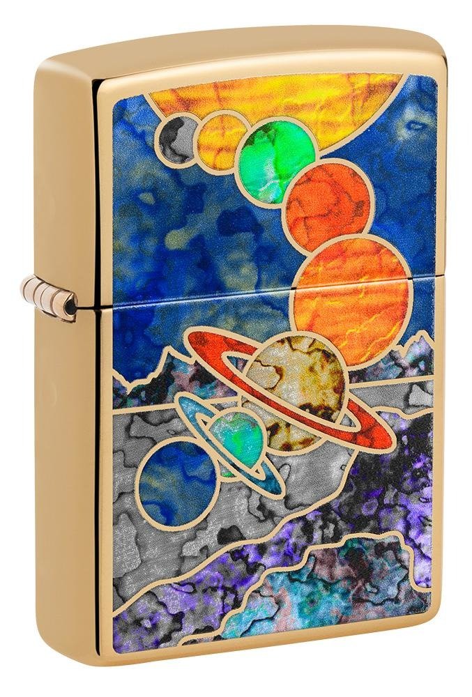 Fusion Space High Polish Brass Windproof Lighter