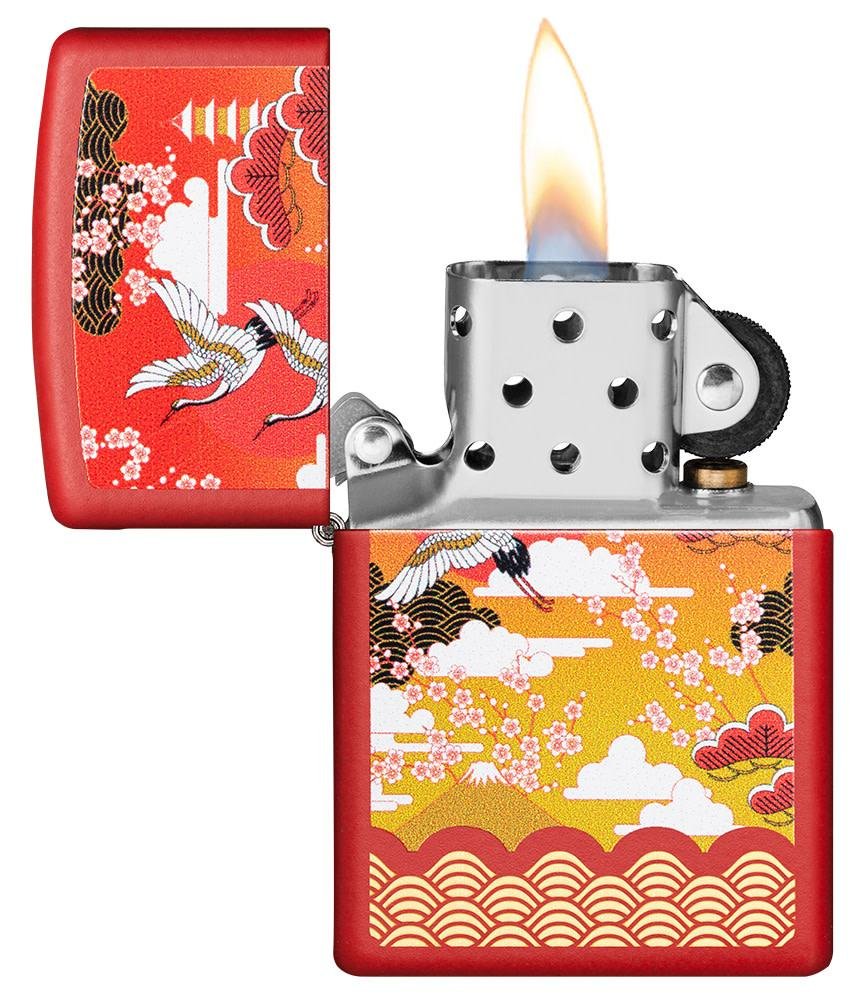 Kimono Design Red Matte Windproof Lighter