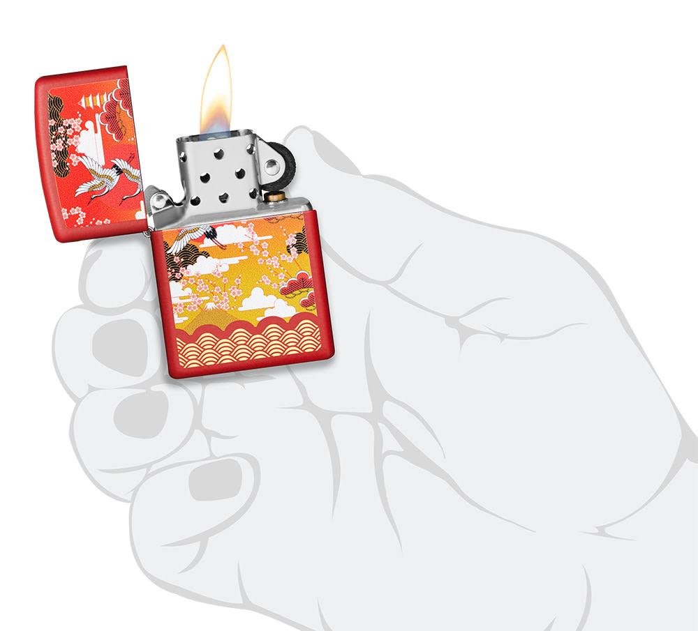 Kimono Design Red Matte Windproof Lighter