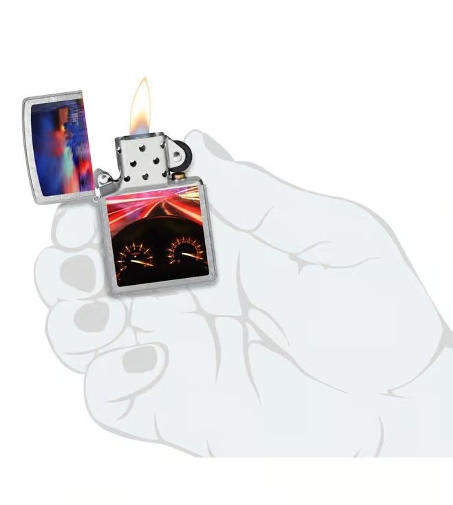 Racing Design Street Chrome Windproof Lighter