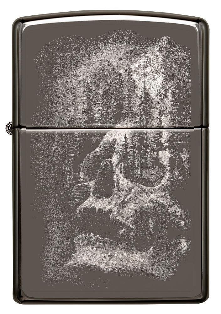 Skull & Mountain Design Windproof Lighter