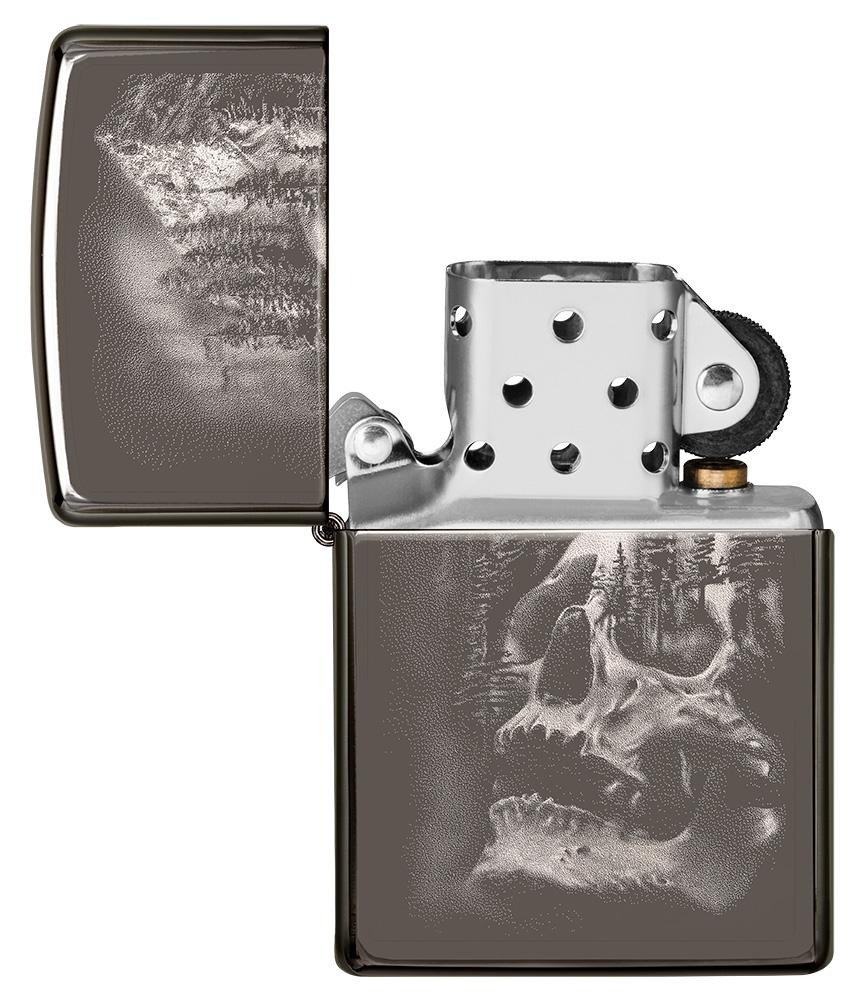 Skull & Mountain Design Windproof Lighter