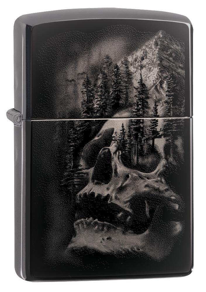 Skull & Mountain Design Windproof Lighter