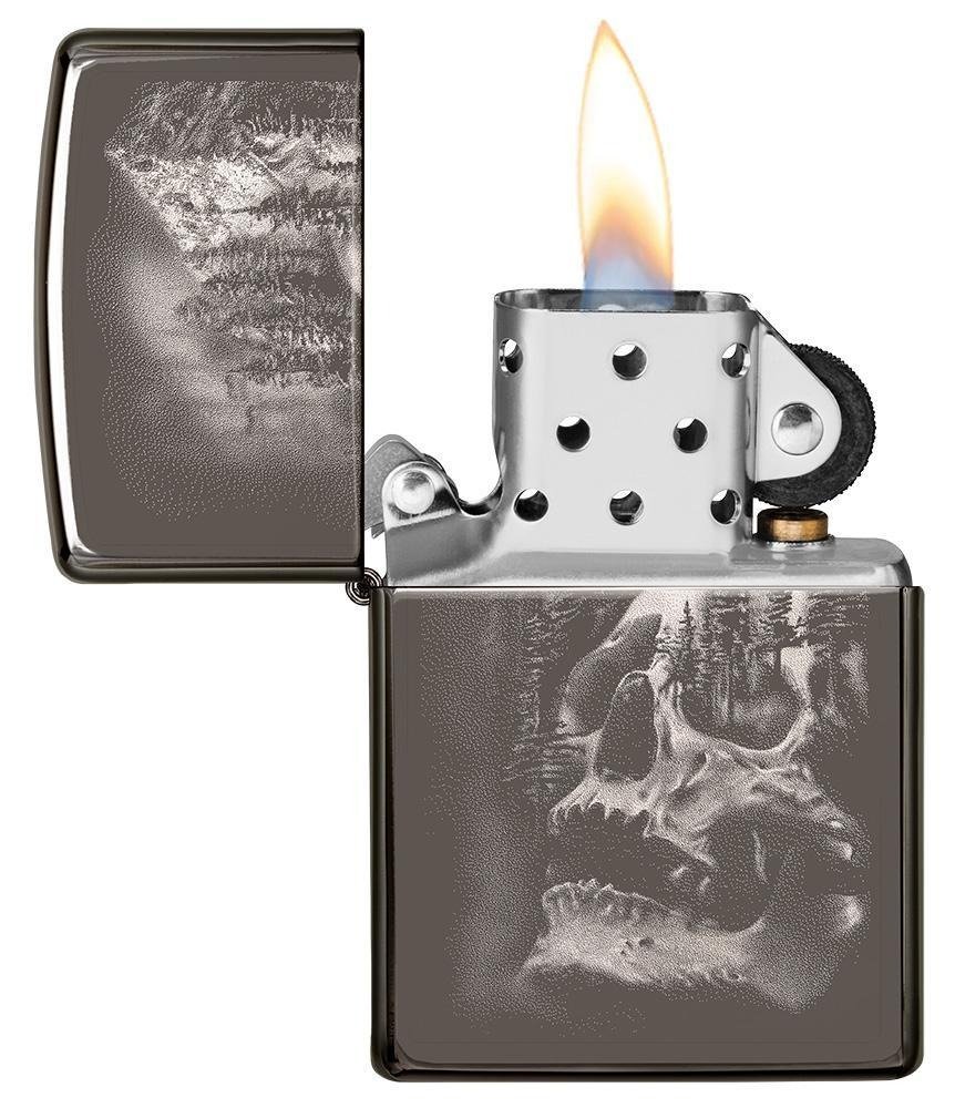 Skull & Mountain Design Windproof Lighter