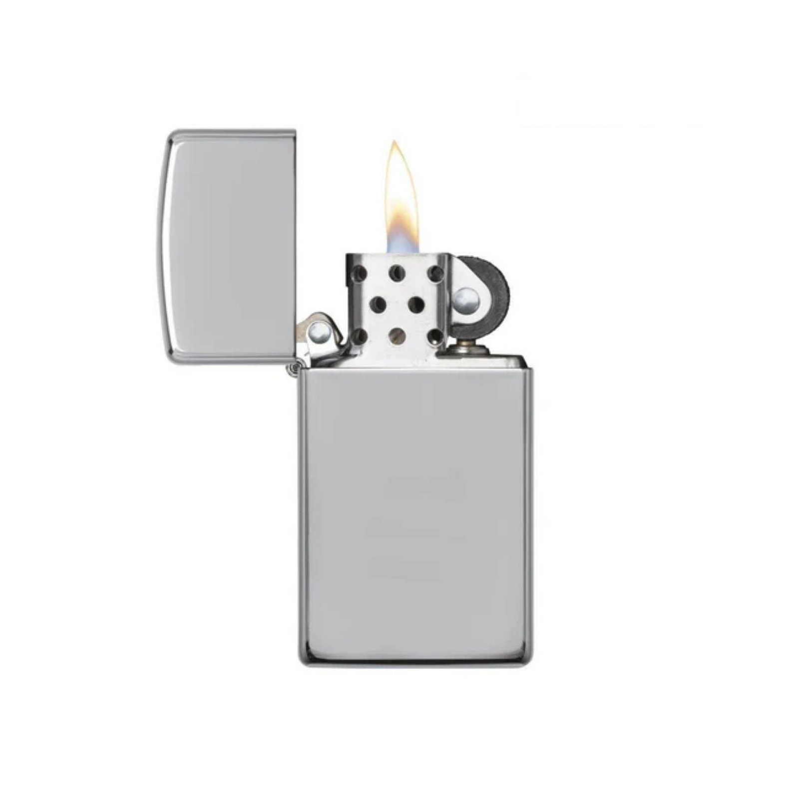 Slim High Polish Chrome Windproof Lighter