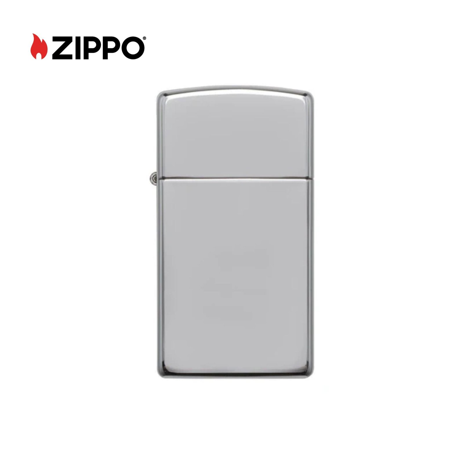 Slim High Polish Chrome Windproof Lighter