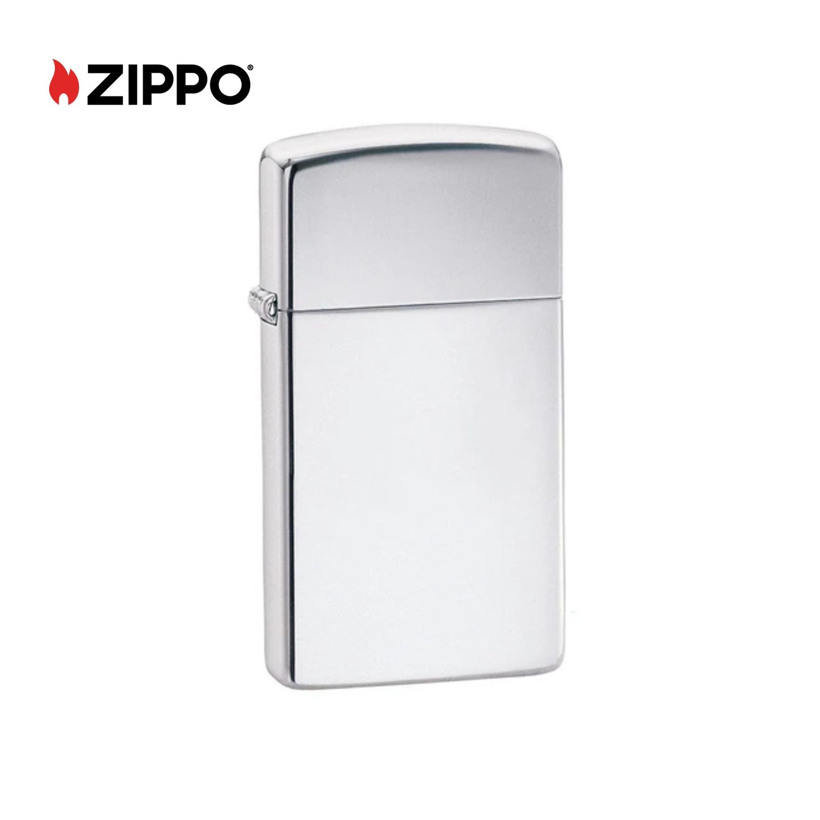 Slim High Polish Chrome Windproof Lighter
