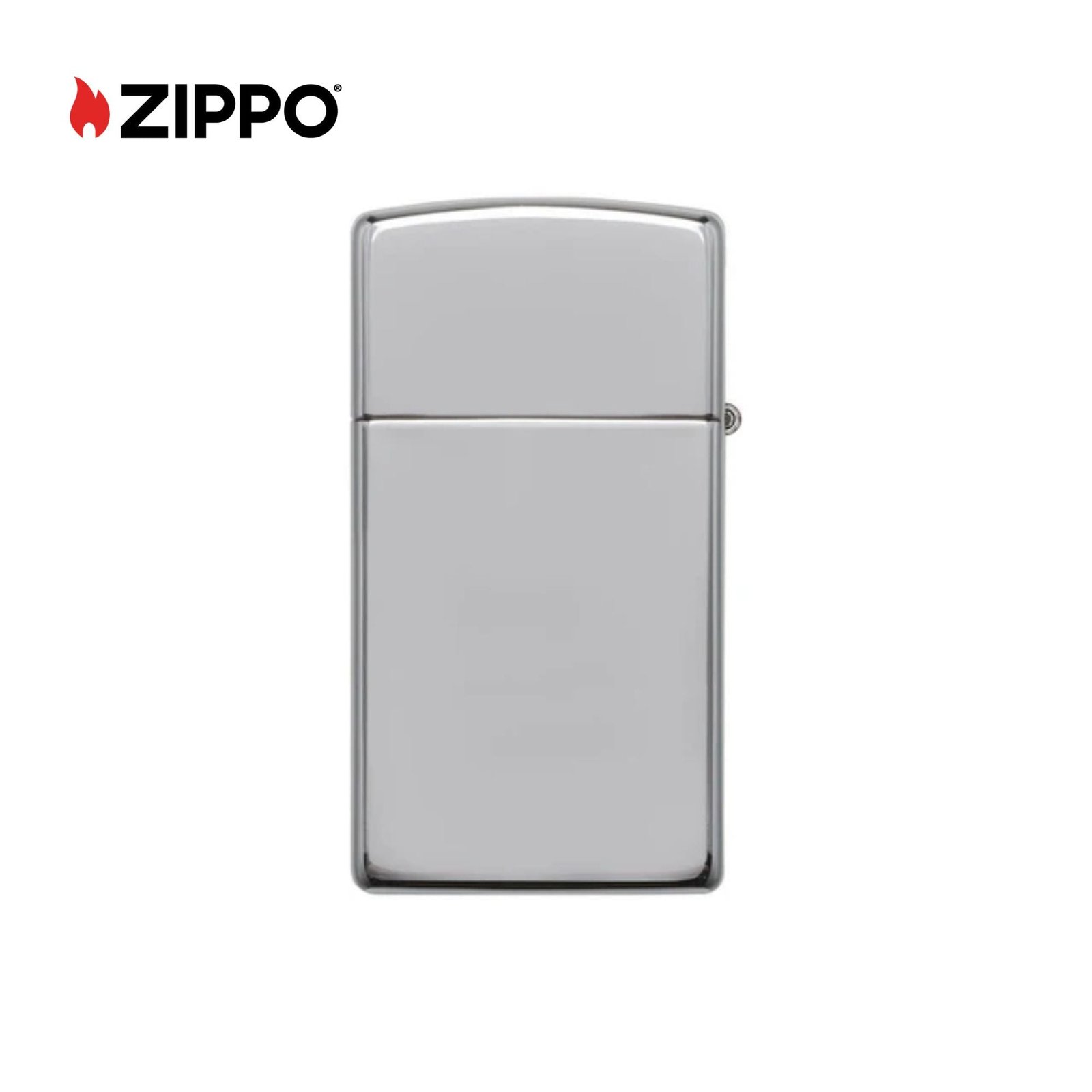 Slim High Polish Chrome Windproof Lighter