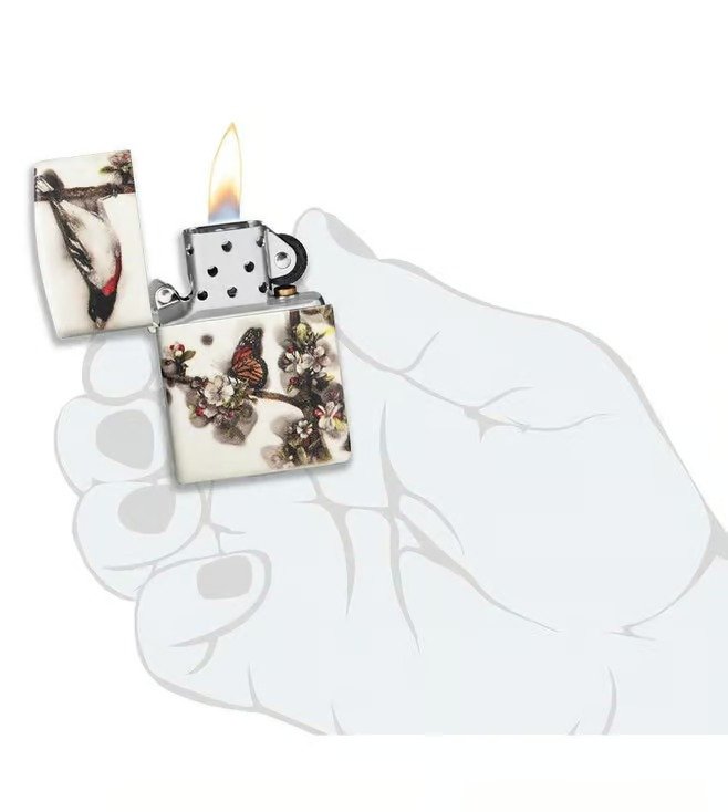 Spazuk Design Windproof Lighter (Bird Holding a Rose / Hummingbirds / About to Blow)