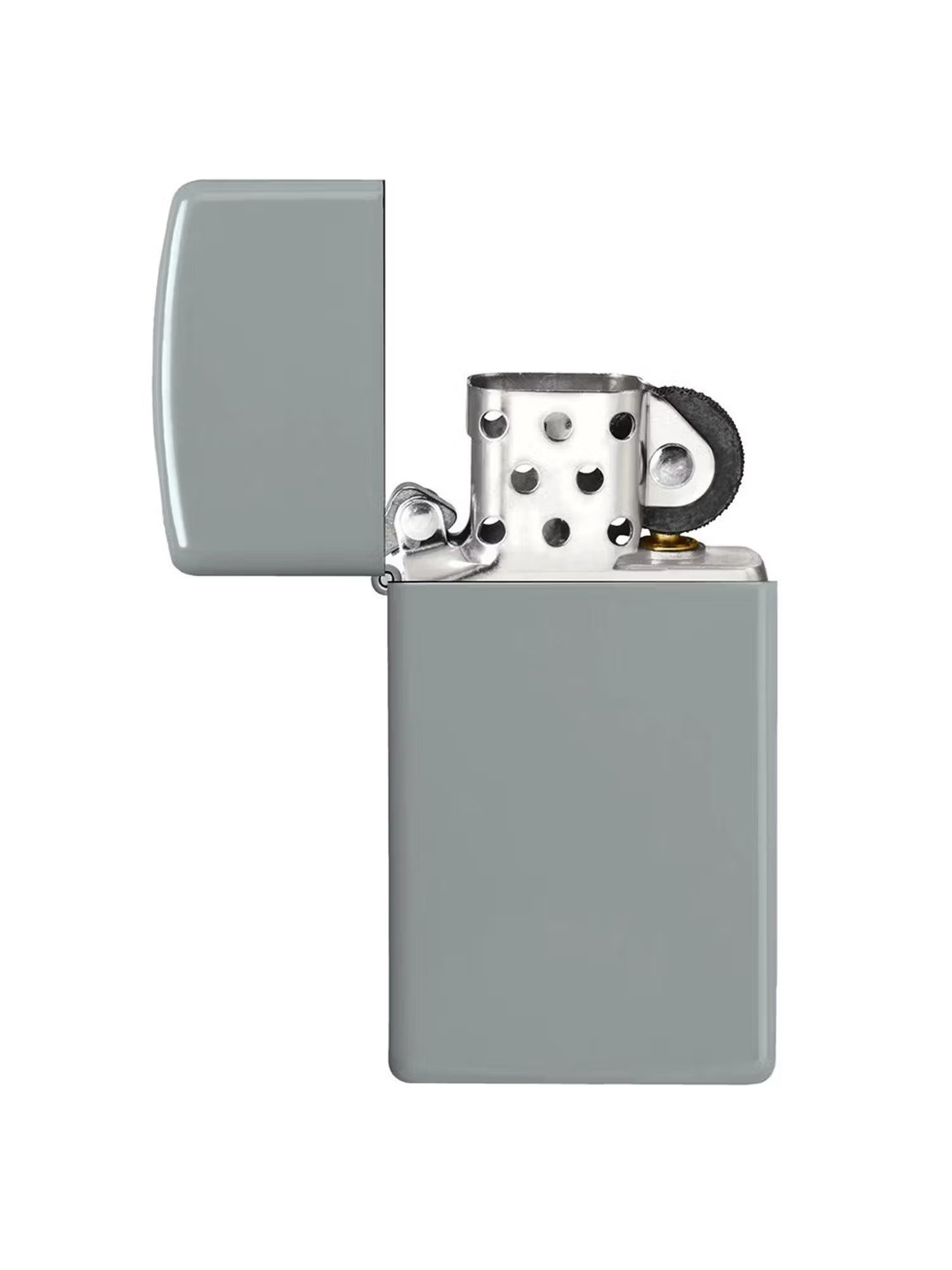 Slim Flat Grey Zippo Logo Windproof Lighter