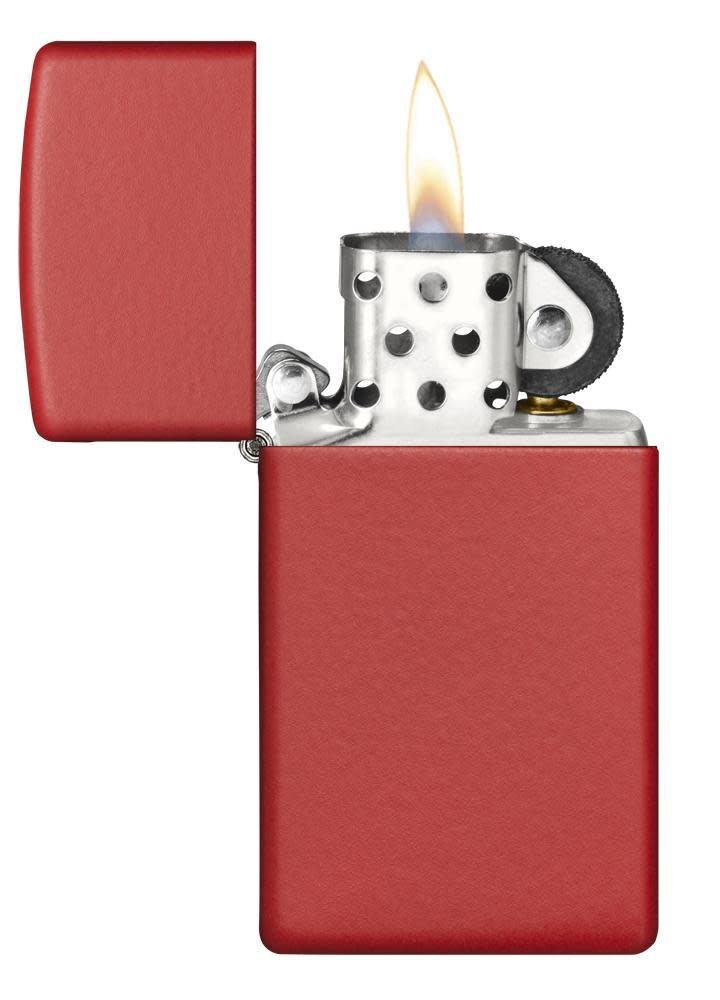 Slim Red Matte Windproof Lighter