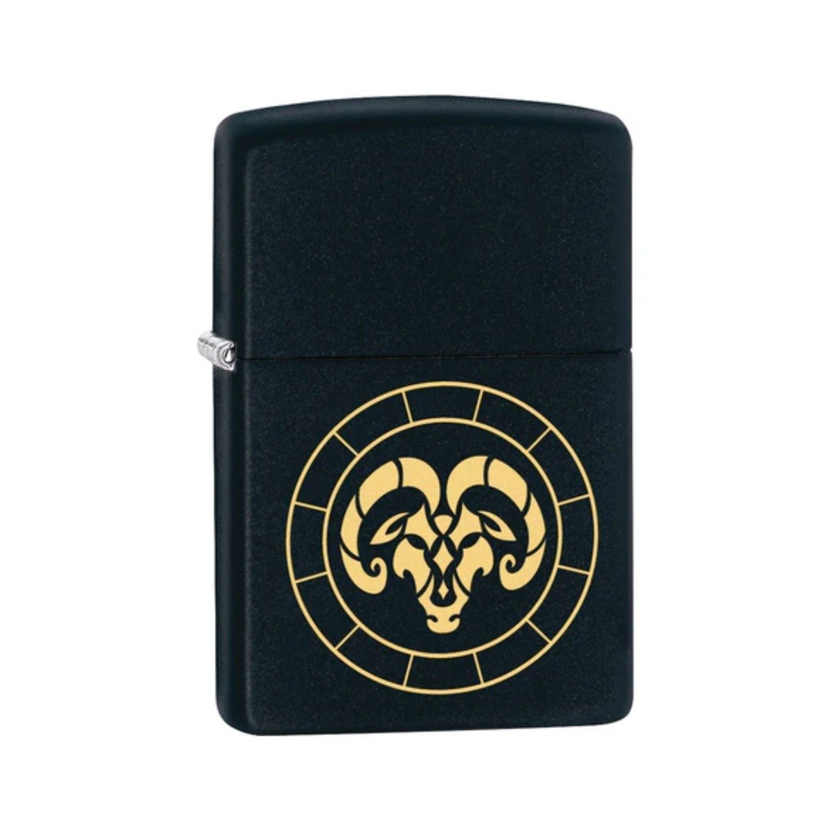Aries Zodiac Sign Design Black Matte Windproof Lighter